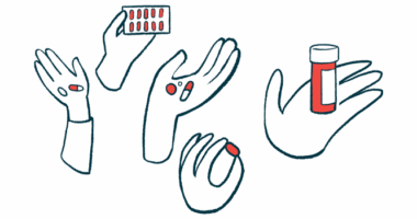 An illustration shows disembodied hands holding various pills.