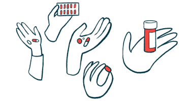 An illustration shows disembodied hands holding various pills.