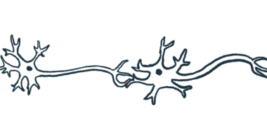 An illustration offers a close-up view of a synapse, the site where nerve impulses are transmitted between cells.