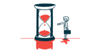 Omaveloxolone | Friedreich's Ataxia News | illustration of a person beside a large hourglass