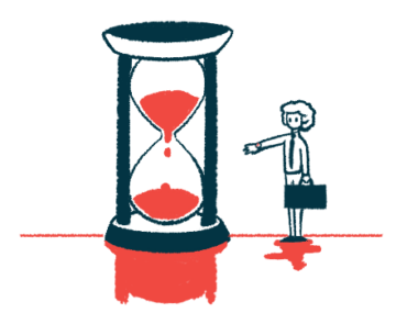 Omaveloxolone | Friedreich's Ataxia News | illustration of a person beside a large hourglass