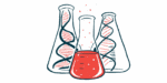 An illustration of flasks showing DNA strands and a liquid.