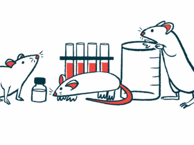 Illustration of three mice with test tubes and a beaker.