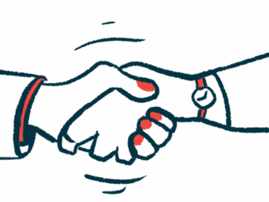 Hands come together in a handshake, illustrating an agreement.