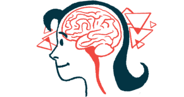 A person's head is shown in profile with the brain outlined.