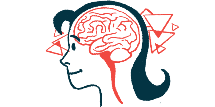 A person's head is shown in profile with the brain outlined.