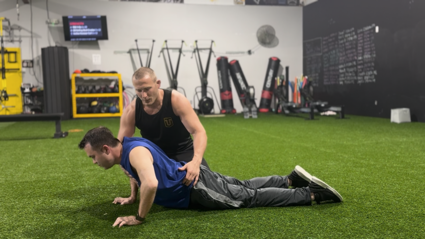 Matt doing adaptive pushups