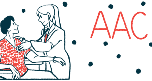 The acronym AAC is seen in large red letters alongside a doctor using a stethoscope to examine a patient sitting in a wheelchair.